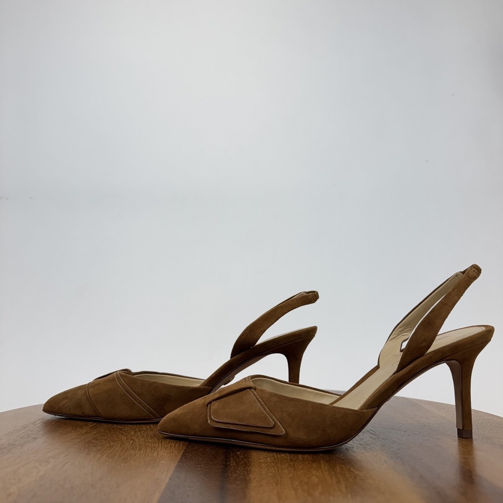 Womens Veronica Beard Lisbeth Brown‎ Suede Formal Slingback Pumps Size 6 M GUC - Picture 2 of 9